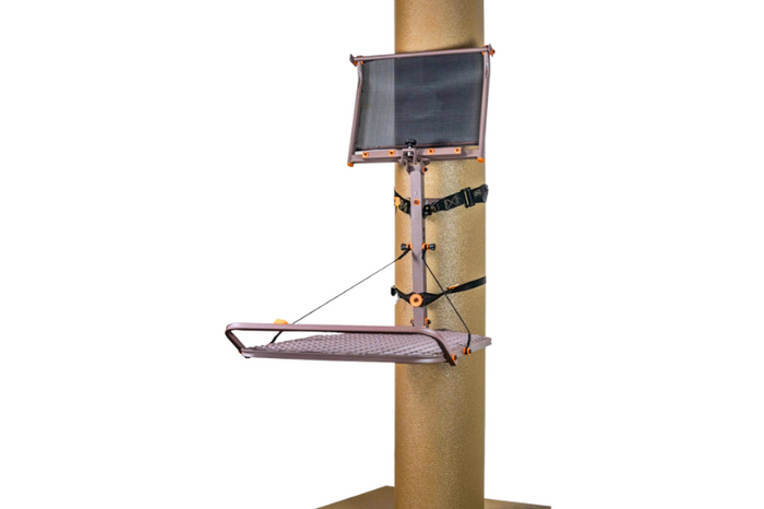 Rhino Treestand Hang-On – Heavy-duty outdoor hunting tree stand with adjustable seat and platform, designed for stability and comfort in the woods.
