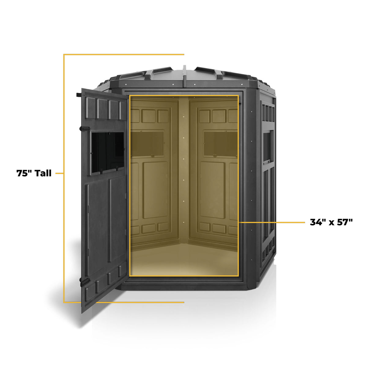 Booner 5-panel hunting blind dimensions.