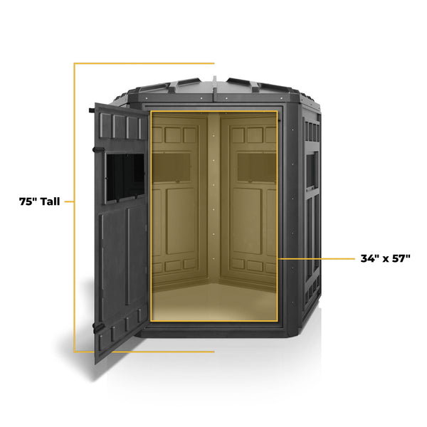 Booner 5-panel hunting blind dimensions.