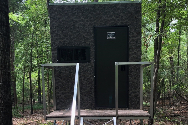 Aluminum and insulated 6x6 Big Dogg deer blind for ground hunting – durable, weather-resistant blind with thermal protection for all-season concealment.