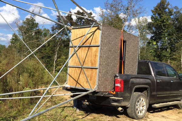 Aluminum and insulated 6x6 Big Dogg deer blind for ground hunting – durable, weather-resistant blind with thermal protection for all-season concealment.