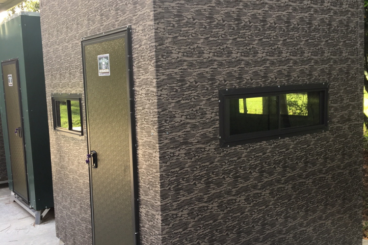 Aluminum and insulated 6x6 Big Dogg deer blind for ground hunting – durable, weather-resistant blind with thermal protection for all-season concealment.