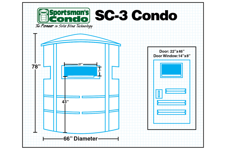 Sportsman's Condo SC-3 hunting blind by Southern Outdoor Technologies featuring durable, weatherproof design for elevated hunting visibility.