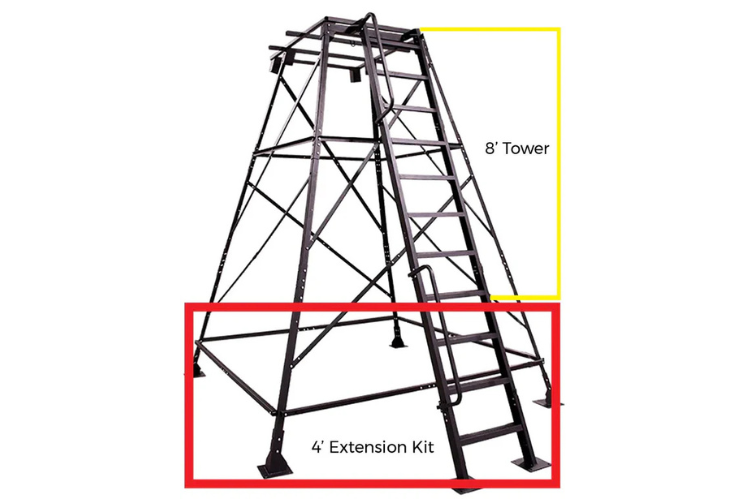 Banks Outdoors 8' Steel Tower System—perfect for raised hunting blinds and deer blind towers