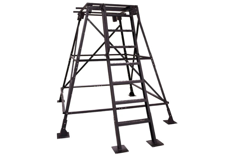 Banks Outdoors 8' Steel Tower System—perfect for raised hunting blinds and deer blind towers