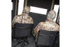 Muddy Elevated hunting box blind made of steel, showcasing a large deer stand with a ladder and a cracked mud camouflage design.