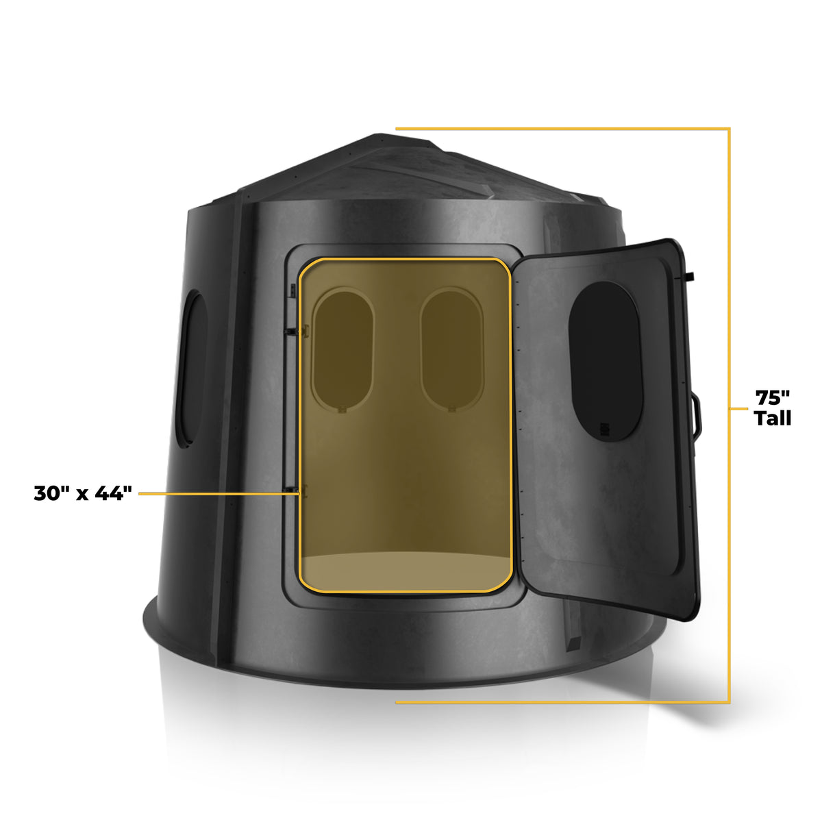 Maverick 6-Shooter Deer Hunting Blind in Black with Tinted Windows