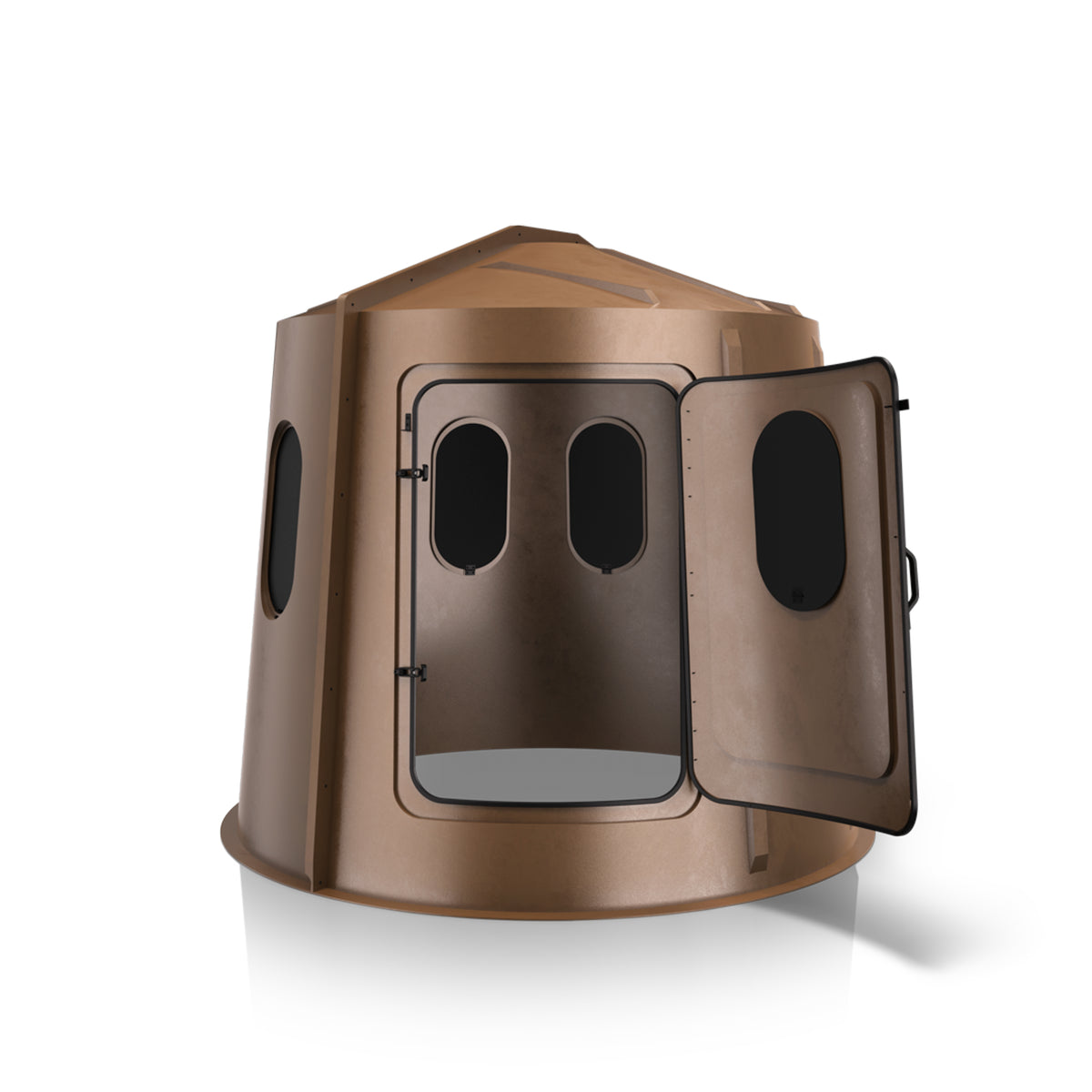 Maverick 6-Shooter Deer Hunting Blind in Brown with Tinted Windows