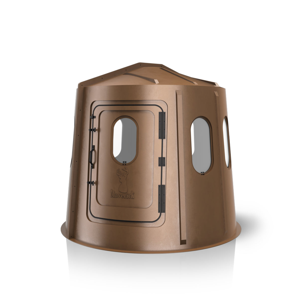 Maverick 6-Shooter Deer Hunting Blind in Brown with Clear Windows