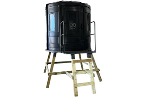 ram 650 elevated hunting blind with clear windows for bow and gun 7025