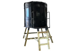 ram 700 elevated hunting blind with clear windows for bow and gun 7033