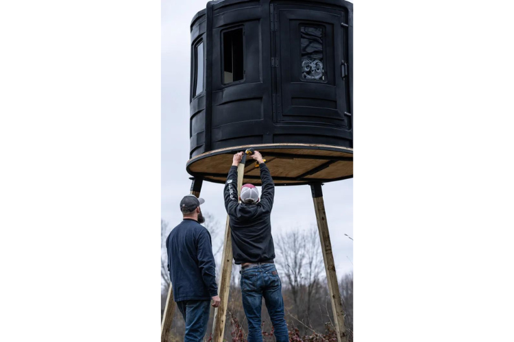 A RAM 650 platform with receivers perfect for your RAM 650 elevated hunting blind adventure.