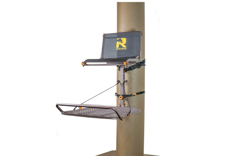 Rhino Hang On Tree Stand RTH-202 with shooting rail for added stability and comfort.
