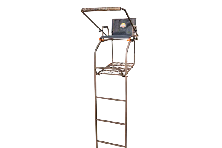 Durable Rhino tree stand designed for hunting stability and climbing performance.