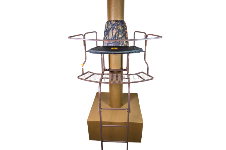 Rhino 17 ft. XL ladder stand RTL-3002 with wide platform and extra legroom.