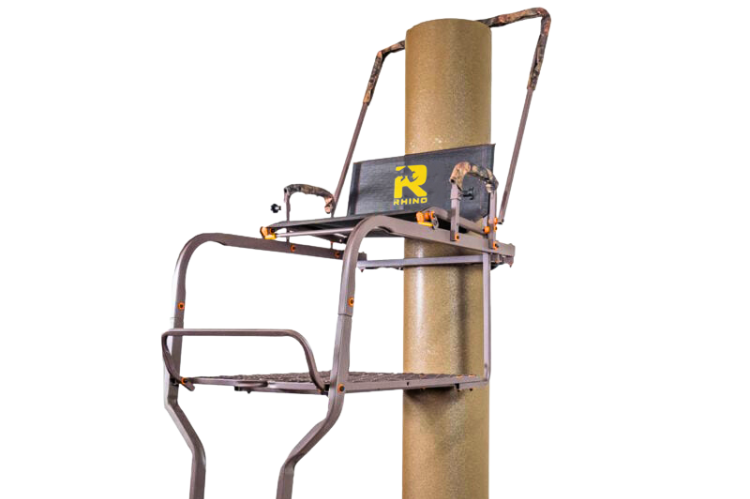 Rhino Treestands 17.5 ft. ladder stand RTL-302, high visibility deer hunting stand.