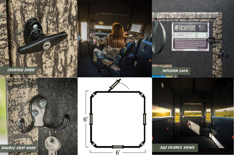 Shadow Hunter Marksman 6x6 Octagon Combo Hunting Blind – Durable, all-weather hunting blind for ultimate concealment and comfort.