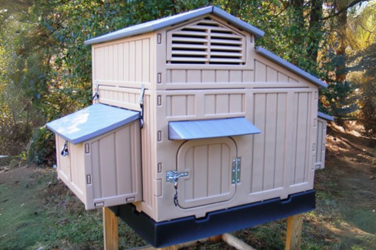 Large Plastic Snap Lock Chicken Coop with a Durable, Weather-Resistant Design.
