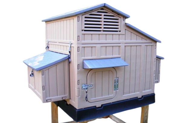 Large Plastic Snap Lock Chicken Coop with a Durable, Weather-Resistant Design.