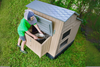 Snap Lock Large Dog House with built-in food and water nook, designed for easy assembly.