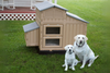 Snap Lock Large Dog House with built-in food and water nook, designed for easy assembly.