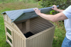 Snap Lock Large Dog House with built-in food and water nook, designed for easy assembly.