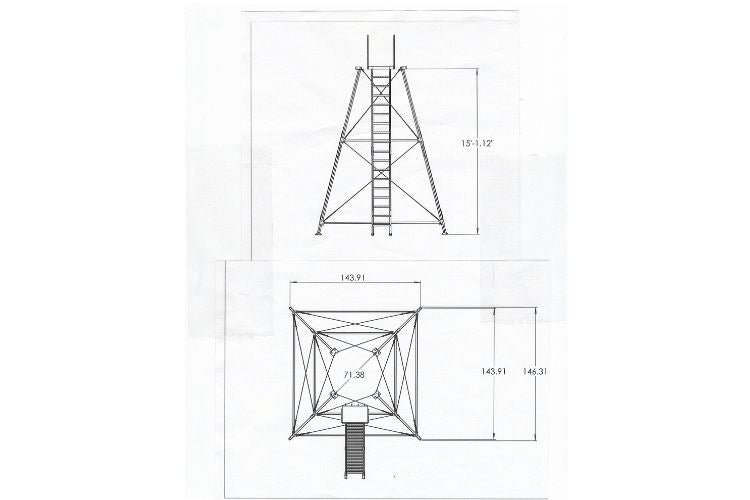 Elevated 16’ steel stand for your blind by 12 Point Hunting Blinds