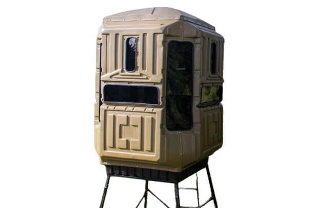 Elevated Hunting Blinds Dual Threat Combo With 10' Galvanized QP Kit Advantage Hunting Game Keeper