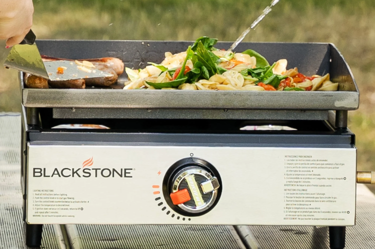 Blackstone 17" Tabletop Griddle 2142, portable Blackstone tabletop griddle perfect for hunting trips and outdoor cooking, delivering even heat and easy cleanup