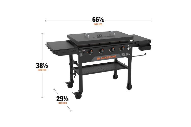 Blackstone 36" Omnivore Griddle 2212 with hard cover, durable Blackstone griddle station designed for even heat and outdoor cooking