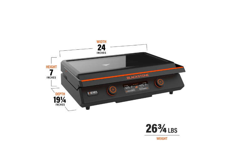 Blackstone E Series 22" Electric Tabletop Griddle with Hood 8001, portable electric Blackstone griddle designed for precise heat and easy outdoor cooking