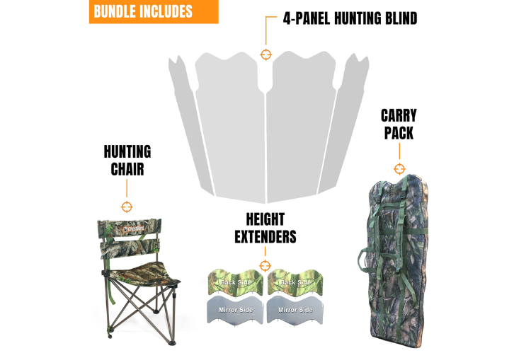 Shadow Hunter GhostBlind Predator 46" Hunting Blind All-In-One Bundle GBI-04P-SET, lightweight camouflage hunting blind for deer hunting