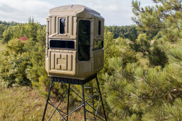 Elevated Hunting Blinds Dual Threat Combo With 10' Galvanized QP Kit Advantage Hunting Game Keeper