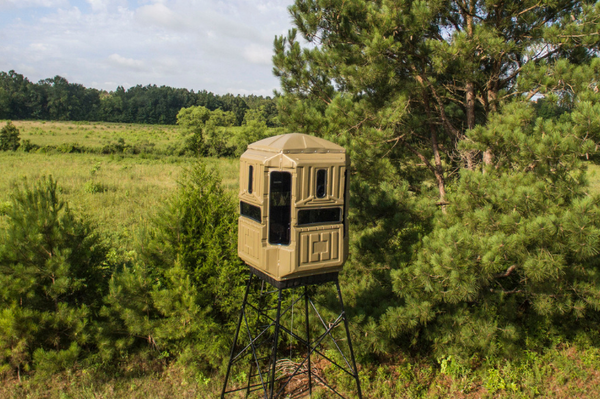 Elevated Hunting Blinds Dual Threat Combo With QP Kit Advantage Hunting Game Keeper