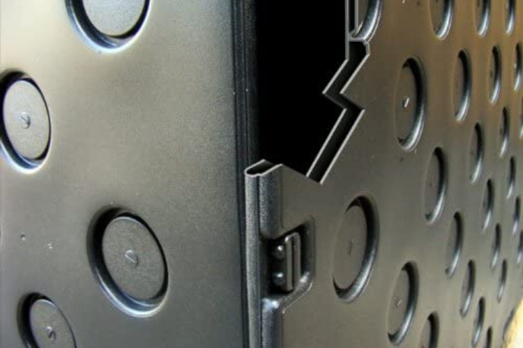 Weather-resistant plastic hunting blind from Formex with 4x4 footprint.