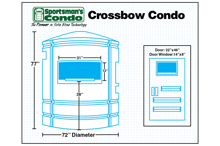 Sportsman's The Crossbow Condo by Southern Outdoor Technologies, fully enclosed durable hunting blind for crossbow and rifle hunters.