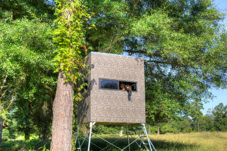 Aluminum and insulated 6x6 Big Dogg deer blind for ground hunting – durable, weather-resistant blind with thermal protection for all-season concealment.