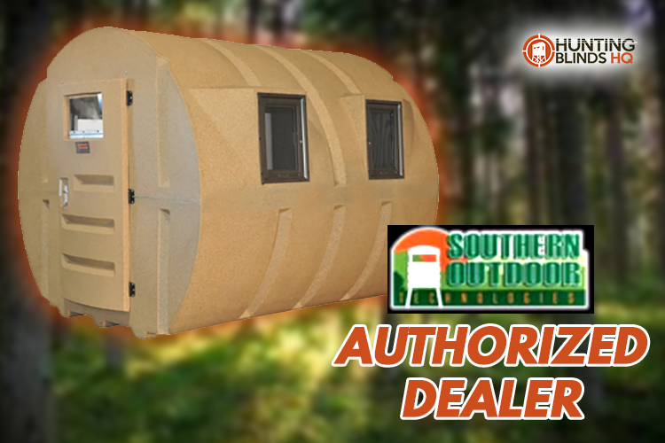 Sportsman's Condo SC-3 hunting blind by Southern Outdoor Technologies featuring durable, weatherproof design for elevated hunting visibility.